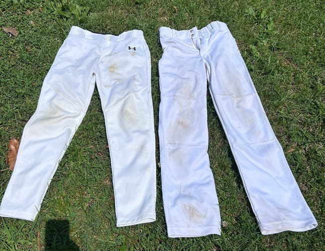 White Men's Large Youth Under Armour Game Pants (Used)