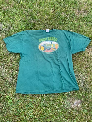 Green XXL John Deere Men's Shirt (Used)