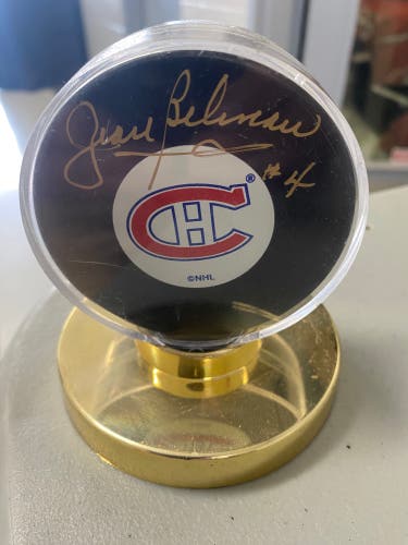 Jean Béliveau autographed puck
