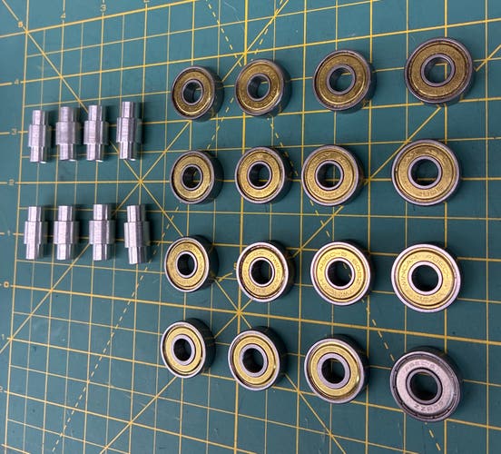 TWIN CAM Gold Roller Hockey Inline Skates 608Z ABEC 5 bearings + spacers kit [ 24 piece kit ] VTG