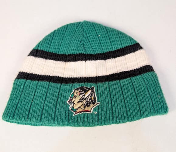 North Dakota UND Fighting Sioux Vintage Green Beanie Collectable Hockey Knit