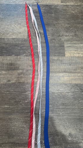 Patriotic Lacrosse Shooting Strings – Set of 4 – Red, White & Blue – New
