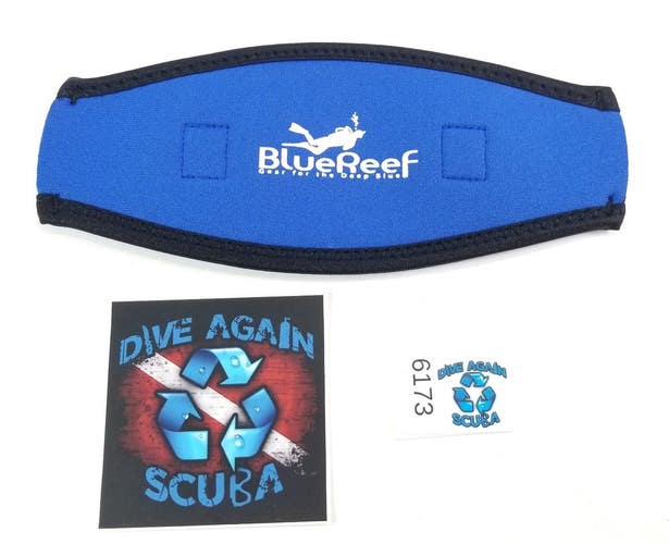 Blue Reef Neoprene Scuba Dive Snorkel Mask Strap Cover Wrapper Padded Hair Saver