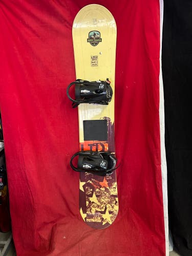 Snowboard: LTD Snowboard All Mountain With Bindings Medium Flex True Twin 159 cm (Used)