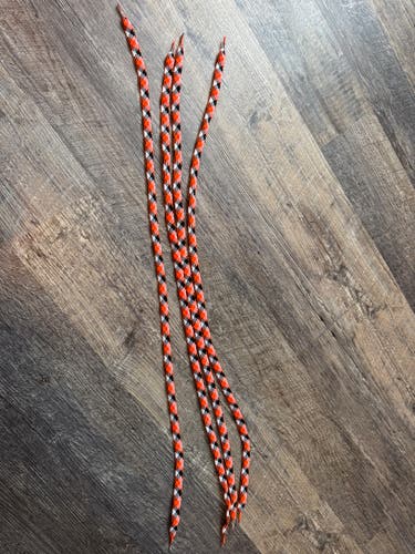 NEW - Lot of 4 Patterned Lacrosse Shooting Strings – Orange/White/Black