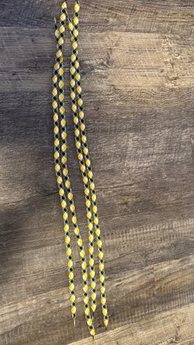 Lot of 4 Green/Yellow/White Patterned Lacrosse Shooting Strings