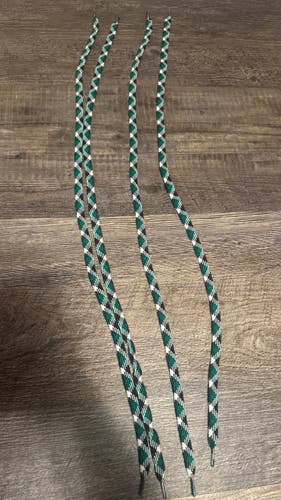 Lot of 4 Green & White Patterned Lacrosse Shooting Strings