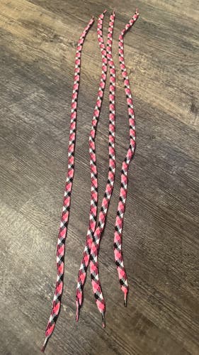 Lot of 4 Pink & Black Patterned Lacrosse Shooting Strings
