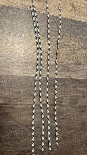 Lot of 4 Black & White Patterned Lacrosse Shooting Strings NEW
