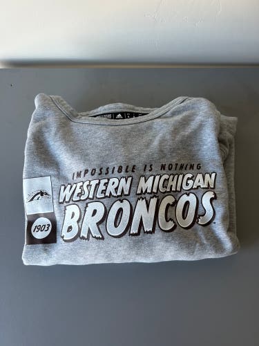 Western Michigan Broncos Hockey Gray Adult Unisex XL Adidas Sweater