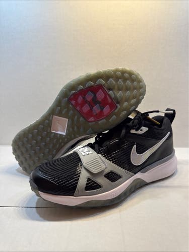 Nike Air Zoom Diamond Elite Turf Baseball Black White Grey Men’s 12 FN4250-002