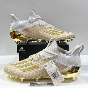 Size 12 Adidas Adizero Football Cleats White Gold EH3489 Anniversary emoji 100