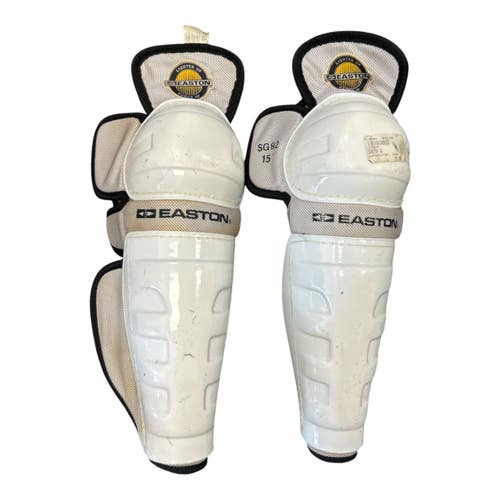 Used Easton SHIN GUARDS Senior Shin Guards White 15" 11450-S000524506