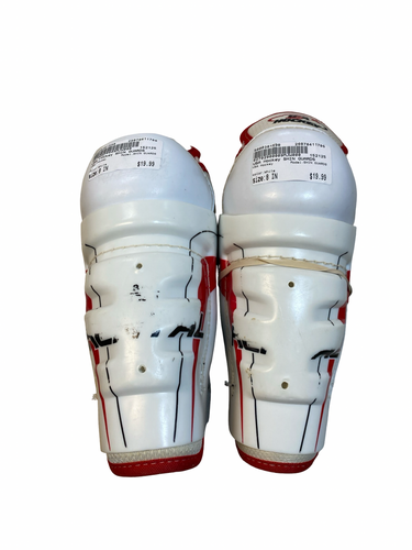 Used USA Hockey SHIN GUARDS Intermediate Shin Guards White 8" 11706-S000381598