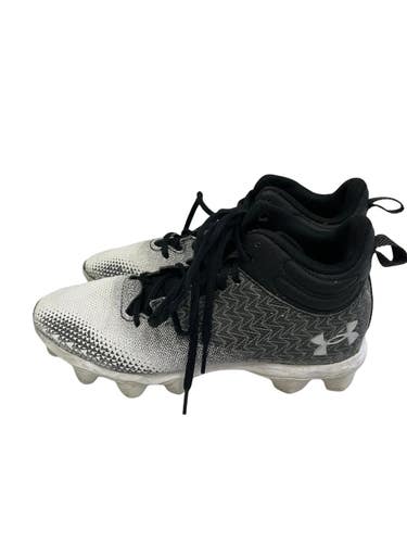 Used Under Armour SPOTLIGHT FRANCHISE Adult FB Cleats Black And White Senior 7 11692-S000153762