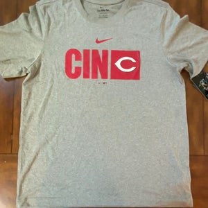 Cincinnati Reds Fanatics Gray Tee Shirt Weathered Look Large New Without Tags