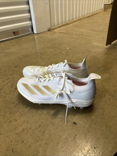 Adidas Adizero Electric+ Men’s Plastic TPU Cleats BS Size 13.5 White/Gold
