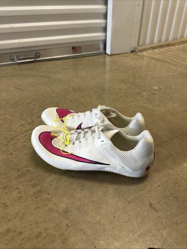 Nike Rival Sprint Track Spikes DC8753-101 White Pink Size 12.5 Mens Running