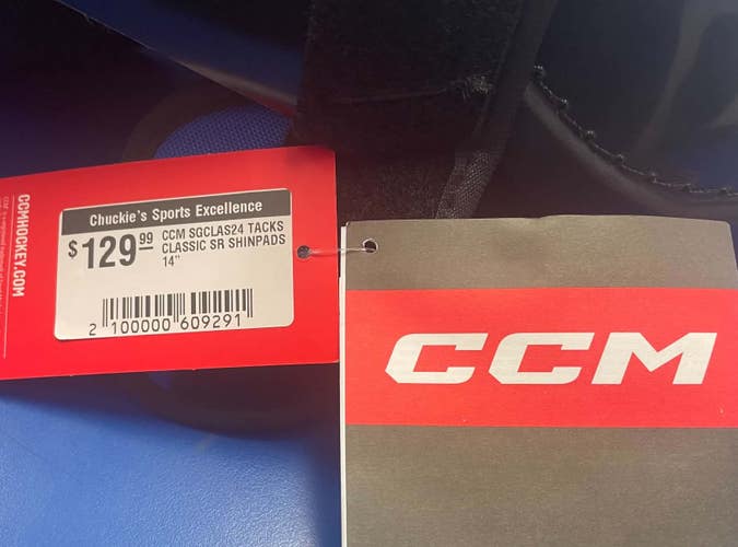 NEW! CCM Tacks Classic Shin Guards - Senior 14"