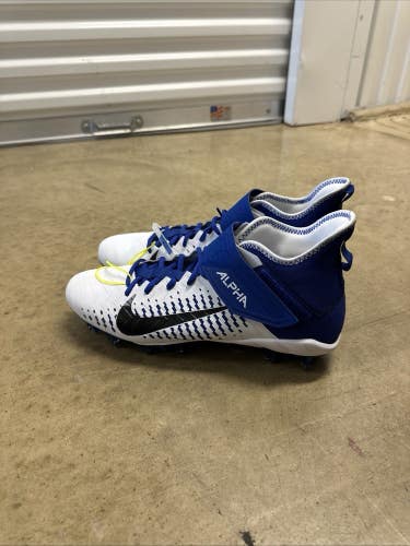 NEW Nike Alpha Menace Pro 2 White Blue Black Cleats (BV3945-101) Men's Size 12.5
