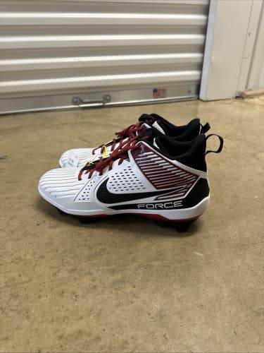 Nike Force Savage Pro 3 Football Cleats White Black Red DA5453-102 Men's Sz 15