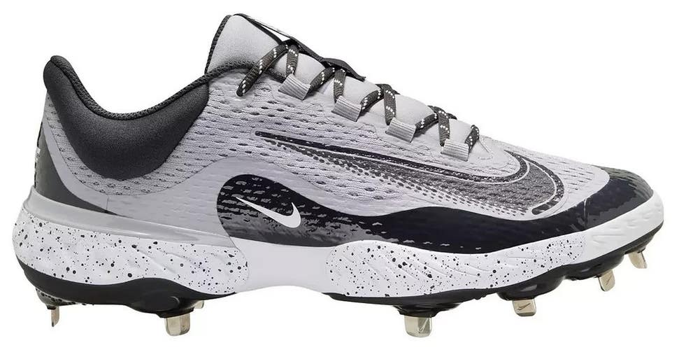 Nike Alpha Huarache Elite 4 Low Gray Black Baseball Cleats DJ6521 004 Men's 16