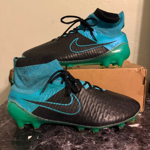 Mens 10.5 Nike Magista Obra Tech Craft Leather FG Black Turquoise Blue 747496-004