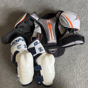 itech Chest/Shoulder Pads, Sher-wood knee pads, and Jofa Elbow Guards   (Used)