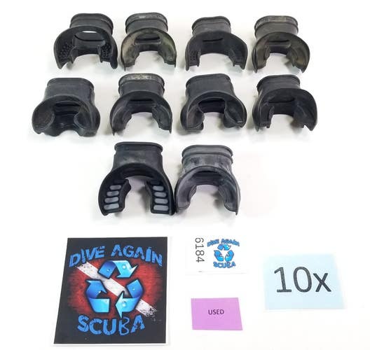 10x MouthPiece Lot Scuba Diving Snorkel 2nd Stage Regulator  USED Mouth Piece