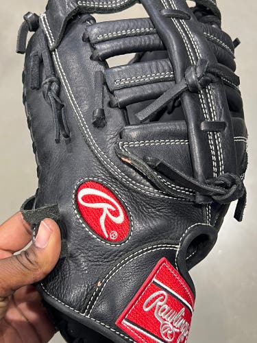 Rawlings Gold Glove Gamer GFBMB 12.5” First Base Mitt LHT Black Leather