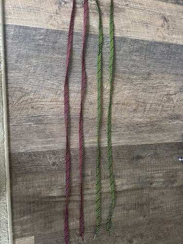 Lot of 4 Patterned Lacrosse Shooting Strings – Pink & Neon Green – New