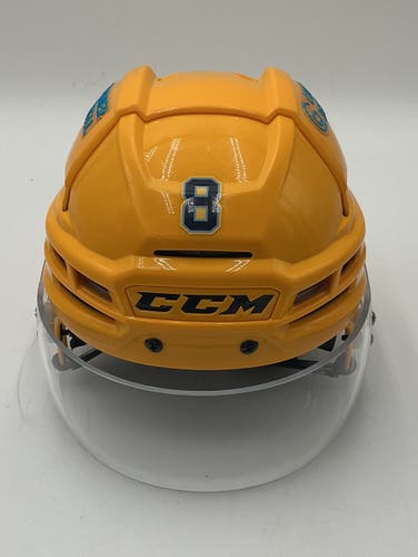 Used Small Toledo Walleye CCM Tacks 910 Helmet Pro Stock