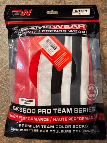 Gamewear SK8500 Pro Team Series Hockey Socks, Red (home) Chicago Blackhawks, Intermediate 27".