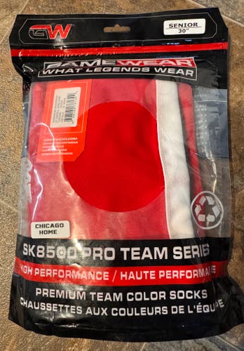 Gamewear SK8500 Pro Team Series Hockey Socks, Red (home) Chicago Blackhawks, Senior, 30".