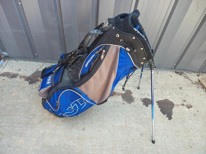 Ogio Grom 8 Divider Dual Strap Golf Stand Bag w Raincover Blue/Black