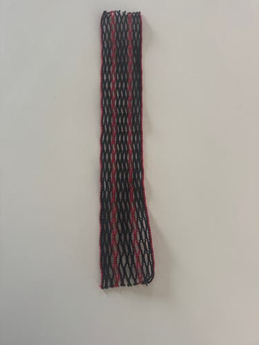 Black & Red Lacrosse Mesh – New Unstrung Mesh Piece