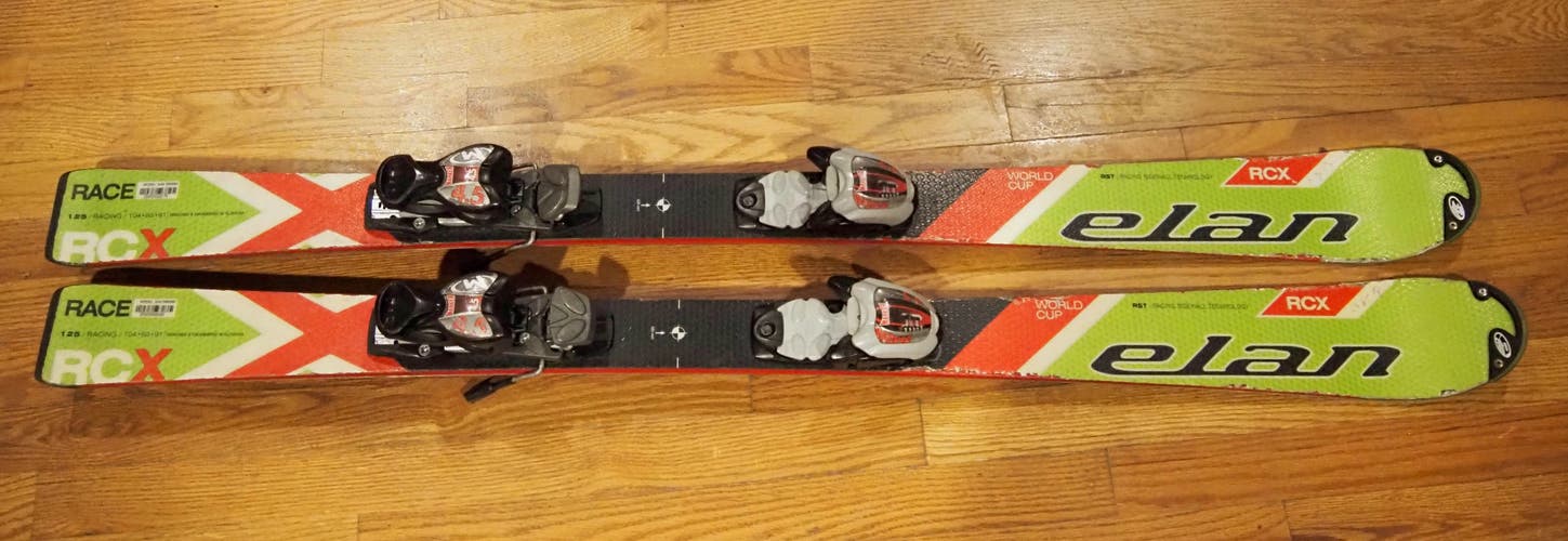 Used Kid's Elan 125 cm All Mountain RCX Race Skis With Bindings