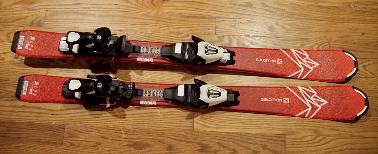 Kid's All Mountain 100 cm Salomon Qst lux Jr Skis With Bindings (New)
