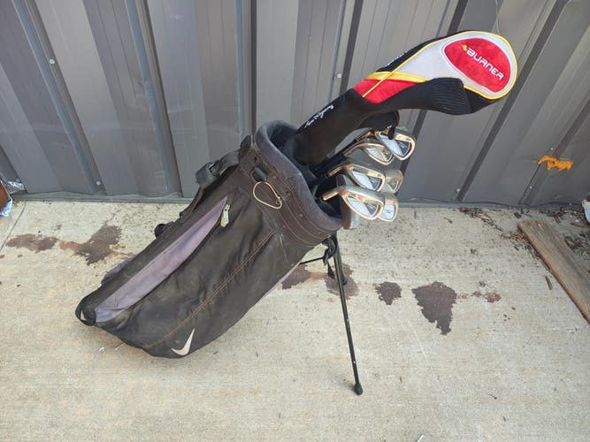 Taylormade Hogan Yonex 13 Piece Complete Golf Set Nike Stand Bag Left Handed LH