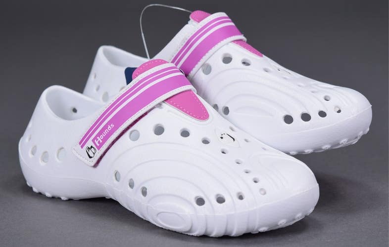 NWT HOUNDS WOMEN'S LIGHT WEIGHT ULTRALITE SHOES SLIP-ON WHITE/HOT PINK SZ 9/10