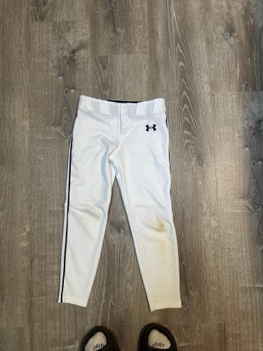 White Men's Small Youth Under Armour Game Pants (Used)