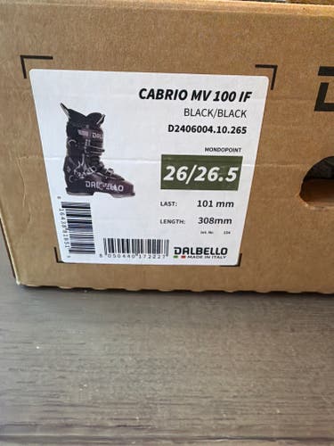 Mondo 26 & 26.5 Dalbello Cabrio MV 100 IF Ski Boots Medium Flex (New)