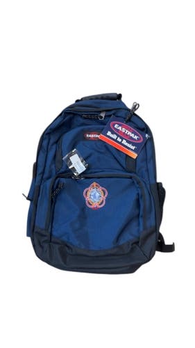 Eastpak Backpack Navy Blue CISM Patch Good Condition