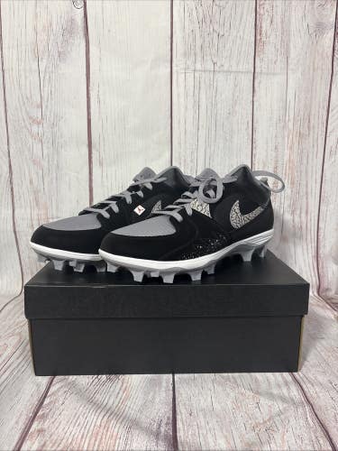 Jordan Stadium 90 Low TD Black Cement Football Cleats HQ0210-060 Mens Size 8