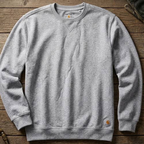 Carhartt Crewneck Sweatshirt Men's XL Grey Heather Original Fit Workwear FLAW