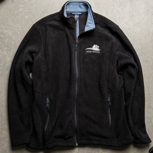 Port Authority Full Zip Fleece Jacket Men's Large Black High Watch Recovery