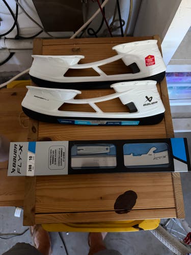 Bauer Powerfly Holders and Fly-X Steel Runner - 288mm (size 10-10.5) NEW