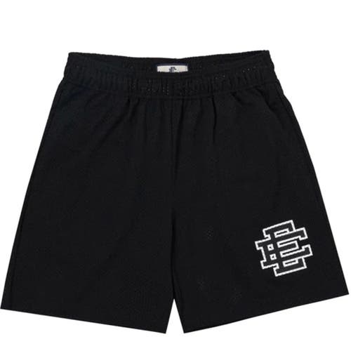 EE Style Men's Basketball Mesh Shorts - Plain Black Big Size Athletic Shorts