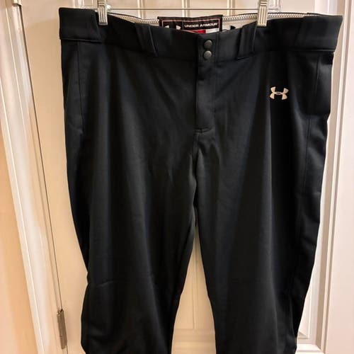 Black Men's XXL Adult Under Armour Game Pants (New)