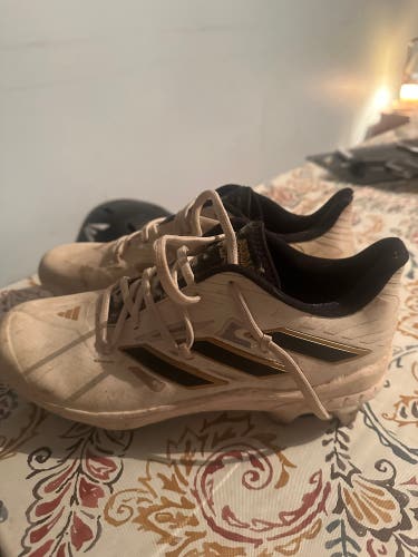 Gold Men's Size M 7.5 (W 8.5) Adult Adidas Adizero Low Top Molded Cleats (Used)